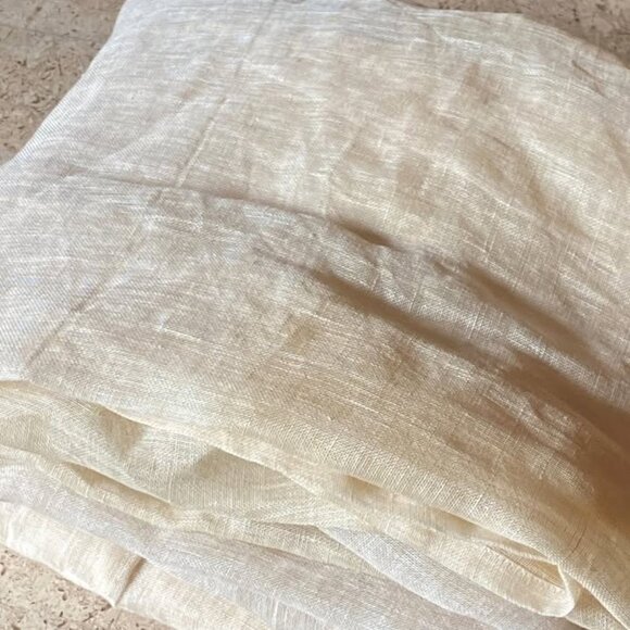 2 Crate & Barrel 52W x 84L Cream 100% LINEN SHEER Curtains - Picture 1 of 7